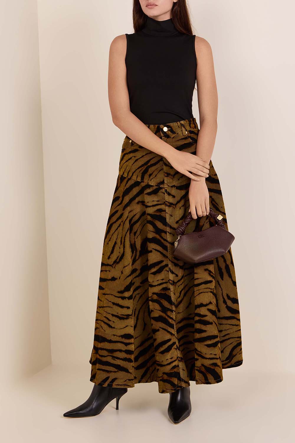 חצאית מקסי בהדפס טייגר